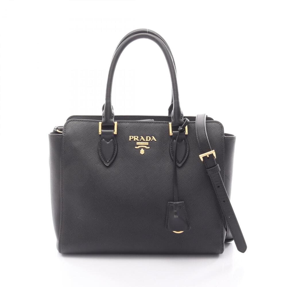 Prada Saffiano Leather Soft Calf Handbag Black